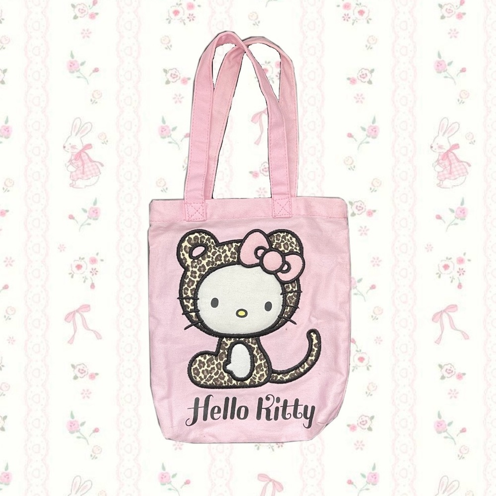 Cheetah Hello Kitty Mini Tote Bag With Notebooks